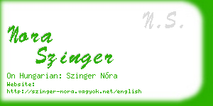 nora szinger business card